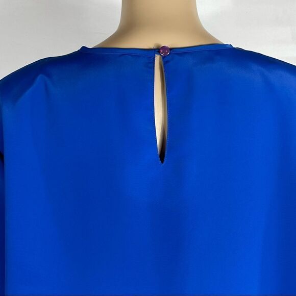David Matthew Vintage 1970s Women's Blue Blouse - Picture 10 of 13